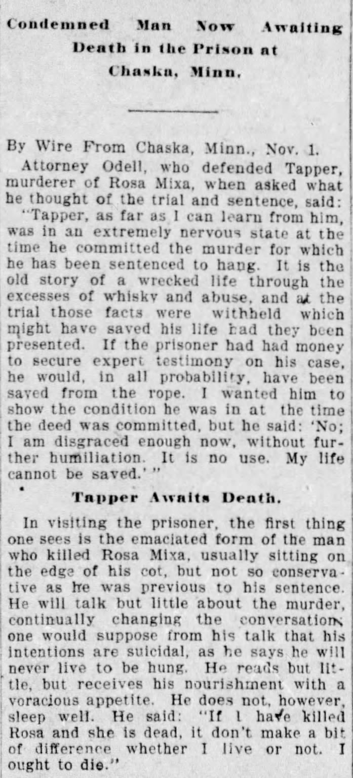 Minneapolis Star Tribune 1 Nov 1901 p. 5