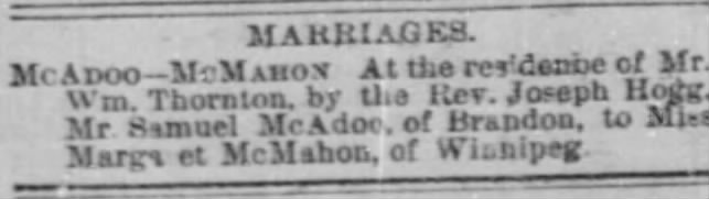 Winnipeg Tribune-Manitoba Canada 18 Feb 1890 McAdoo