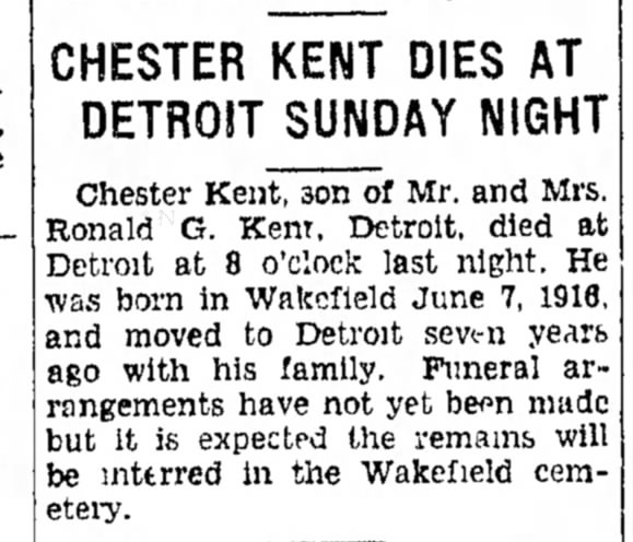 Chester Kent dead