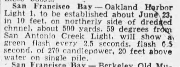 Oakland Harbor Light -- signal details