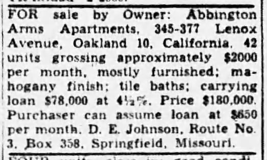 Abbington Arms Apartments -- 377 Lenox -- for sale