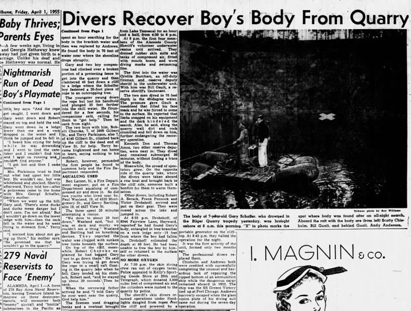 Boy drowns in Bilger Quarry p2