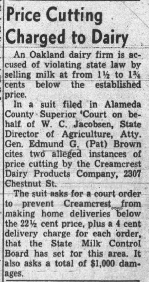 Creamcrest Dairy -- charged with price cutting
2307 Chestnut
