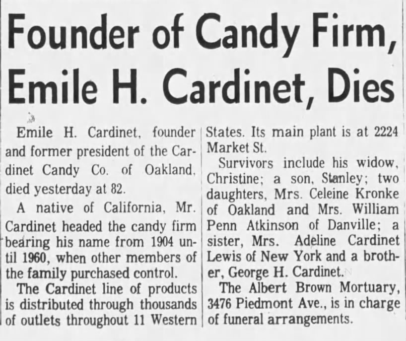 Obituary for Emile H. Cardinet