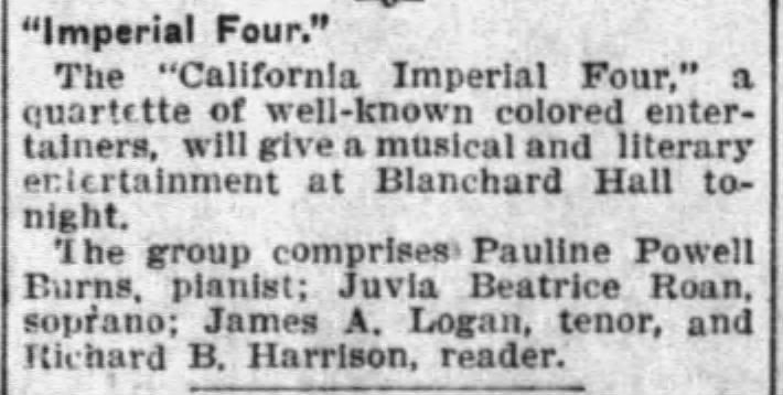 "California Imperial Four" perform at Blanchard Hall