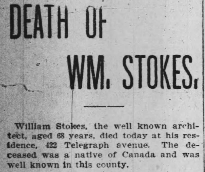 obituary for William Stokes