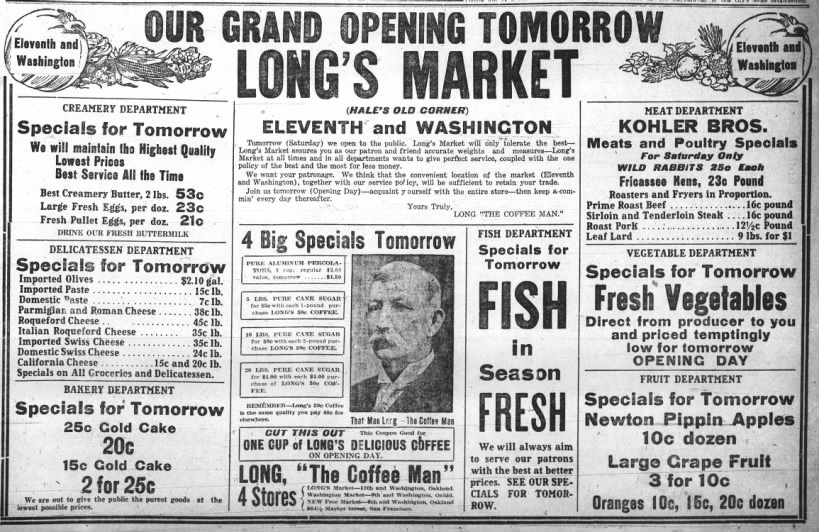 Long's Market - grand opening tomorrow - 11th and Washington