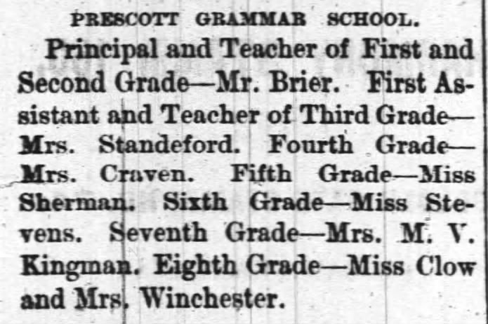 teachers for Prescott Grammar School