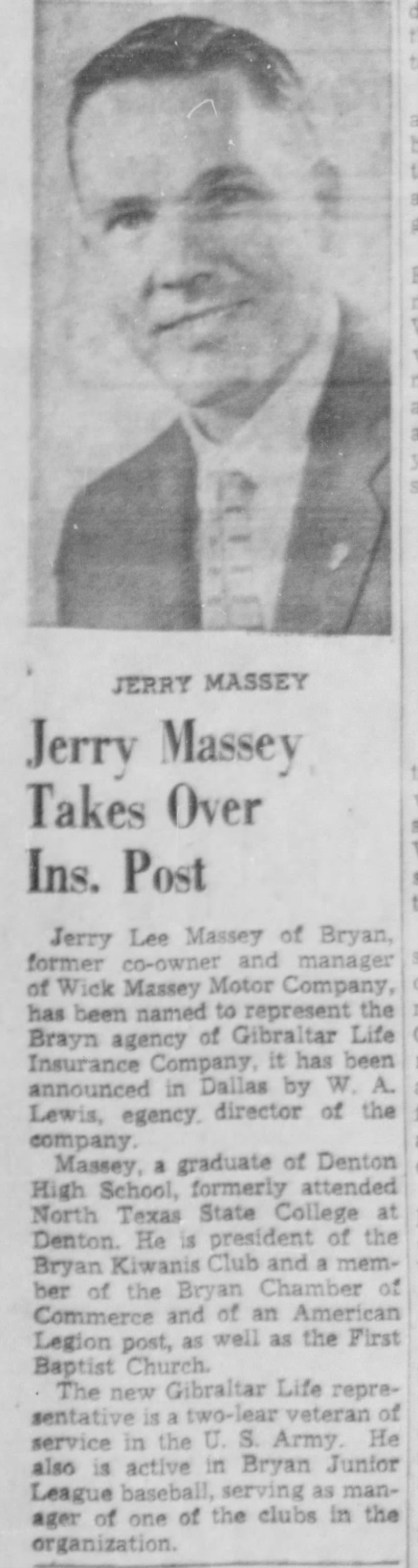 Jerry Lee Massey 1956