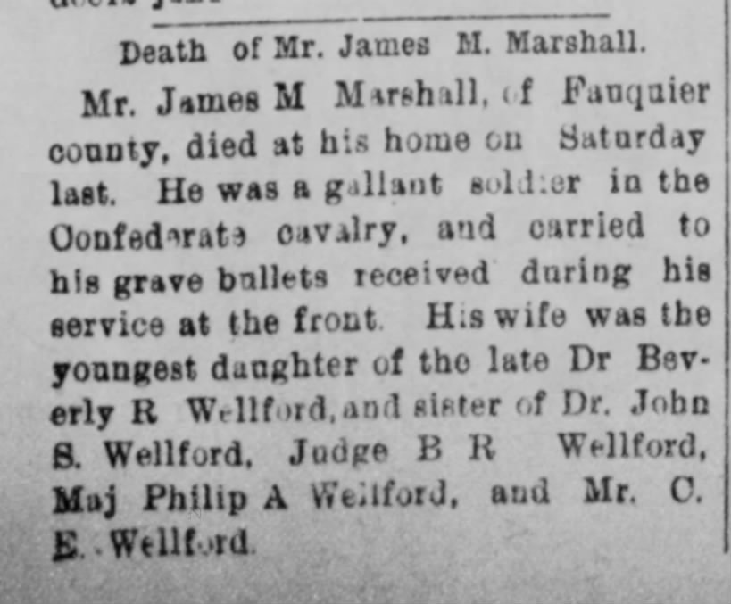 Death of James M. Marshall
