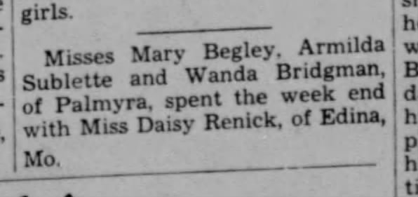 Mary Begley, Armilda Sublette, Wanda Bridgman
Apr 5, 1939