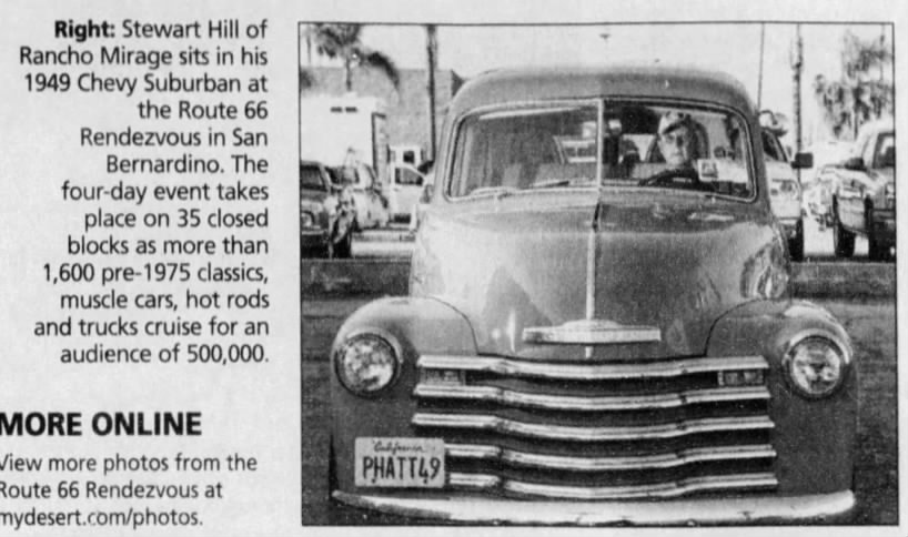 Stewart Hill - with his 1949 Chevy Suburban attends car show in San Bernardino California