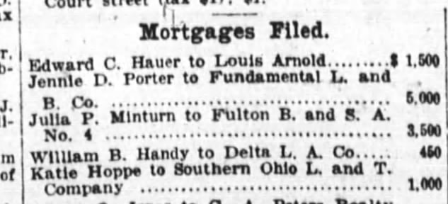 1915-10-10 Arnold, Louis mortgage filed