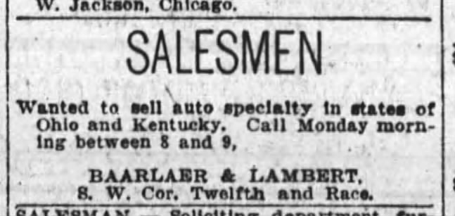 1923 oct 7 baarlaer and lambert sales
