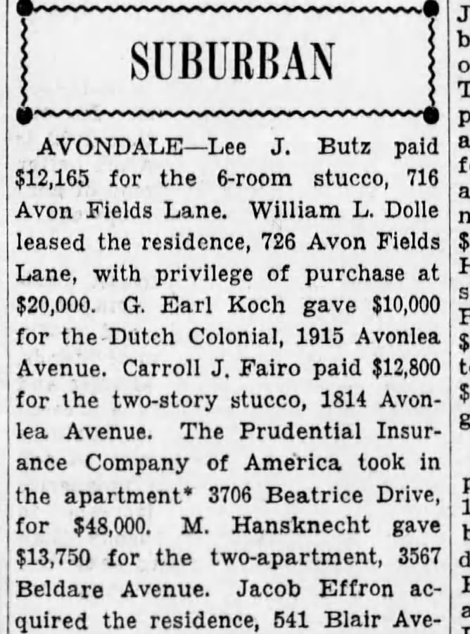 1932-01-01 Koch, Earl buys 1915 Avonlea