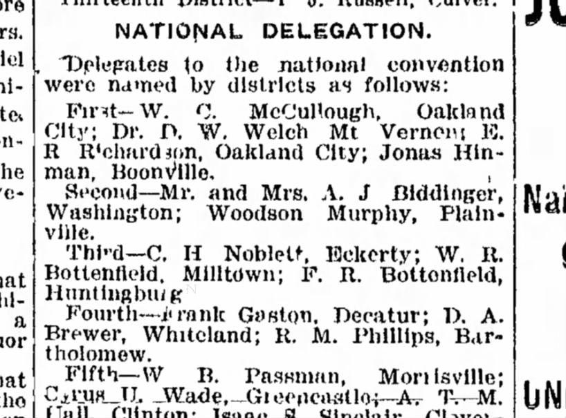 Woodson Murphy National Delegation May 29 1912