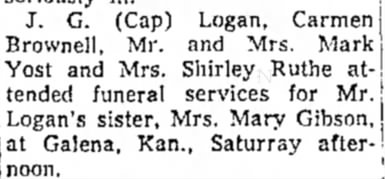 Cap and daughters attend his sister Babe's funeral - Jul 1958