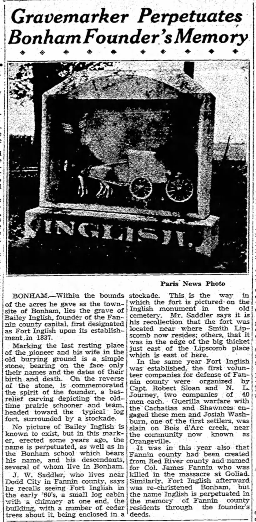 Bailey Inglish - Paris News - Mar. 1, 1935