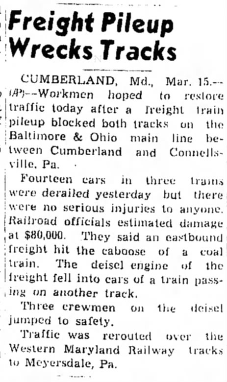 B&O Train Wreck March 1948