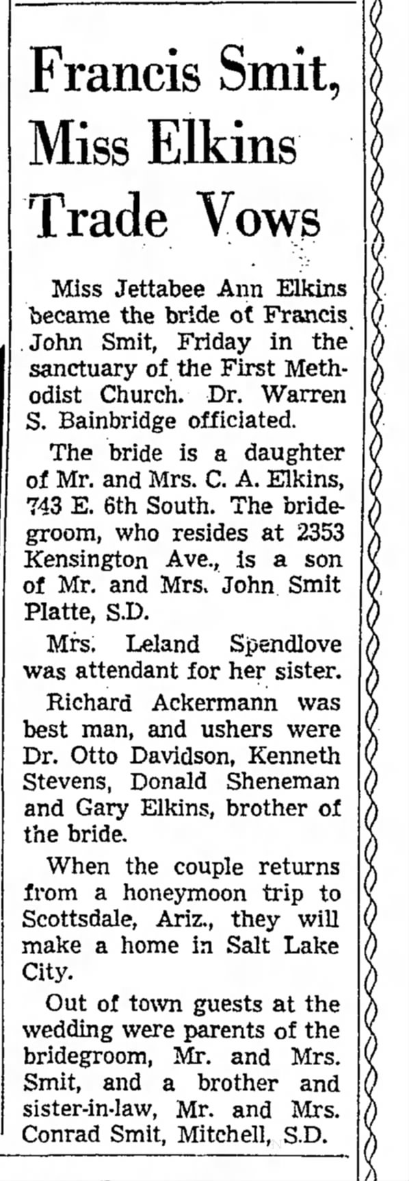 Salt Lake Tribune, 20 Oct 1962