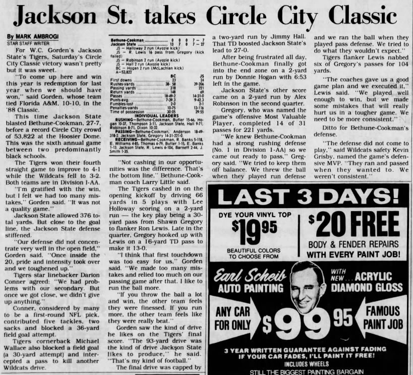 Jackson St. takes Circle City Classic