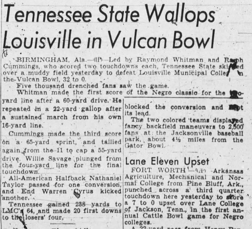 Tennessee State wallops Louisville in Vulcan Bowl