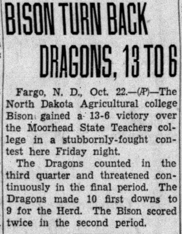 Bison turn back Dragons, 13 to 6