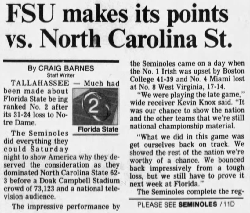FSU makes its points vs. North Carolina St.