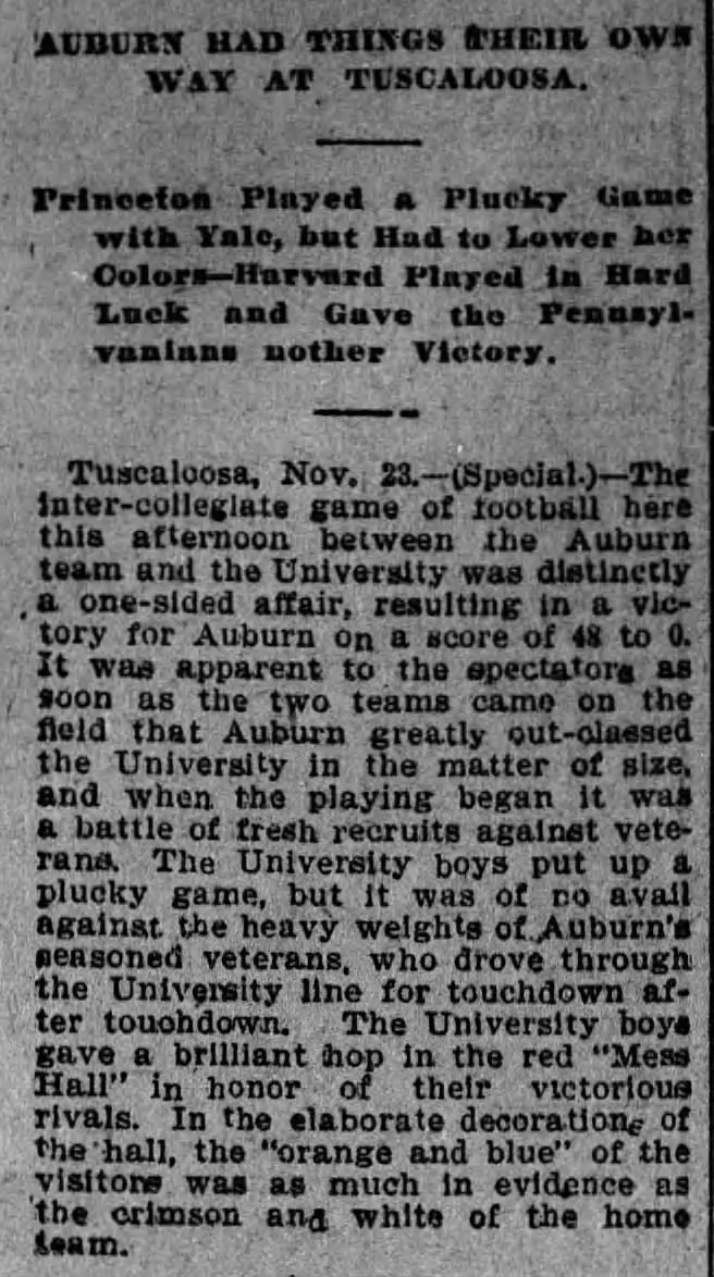 Auburn had things their own way at Tuscaloosa