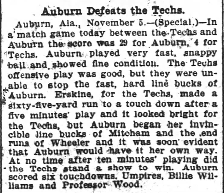 Auburn defeats the Techs