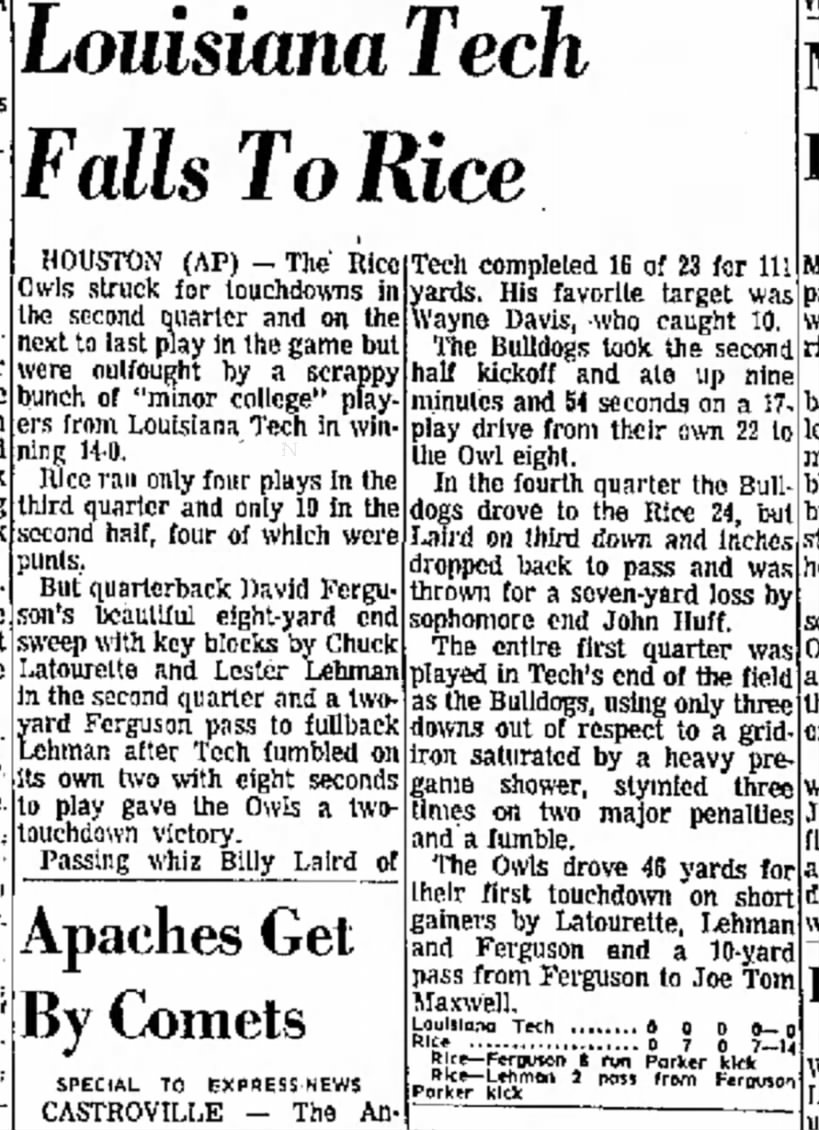 Louisiana Tech falls to Rice