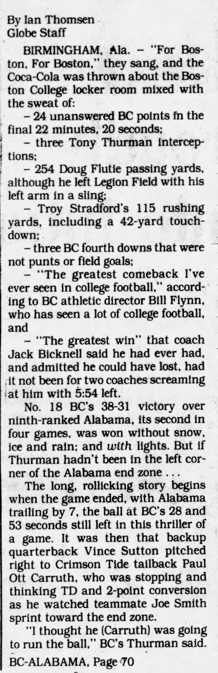 BC's 'greatest comeback' swamps Alabama, 38–31