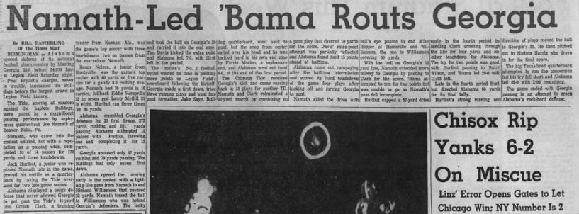Namath-led 'Bama routs Georgia