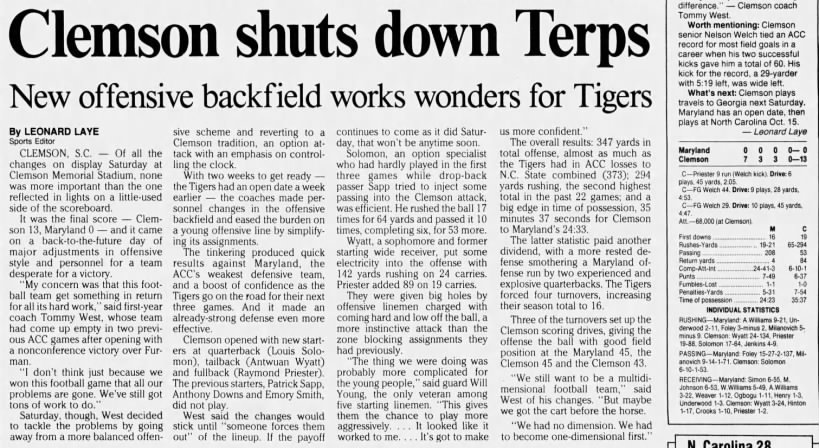 Clemson shuts down Terps