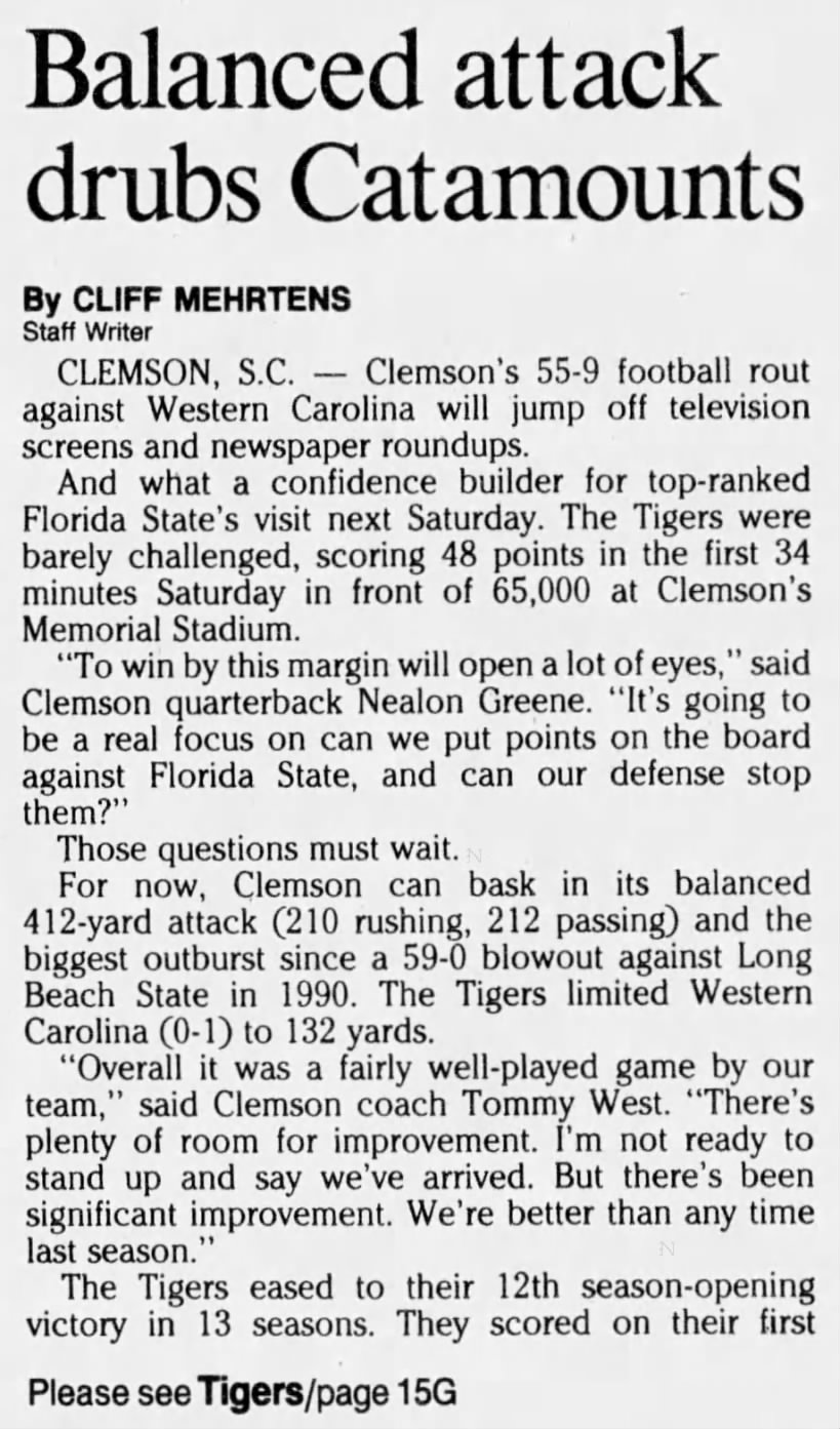 Clemson's rout opens some eyes