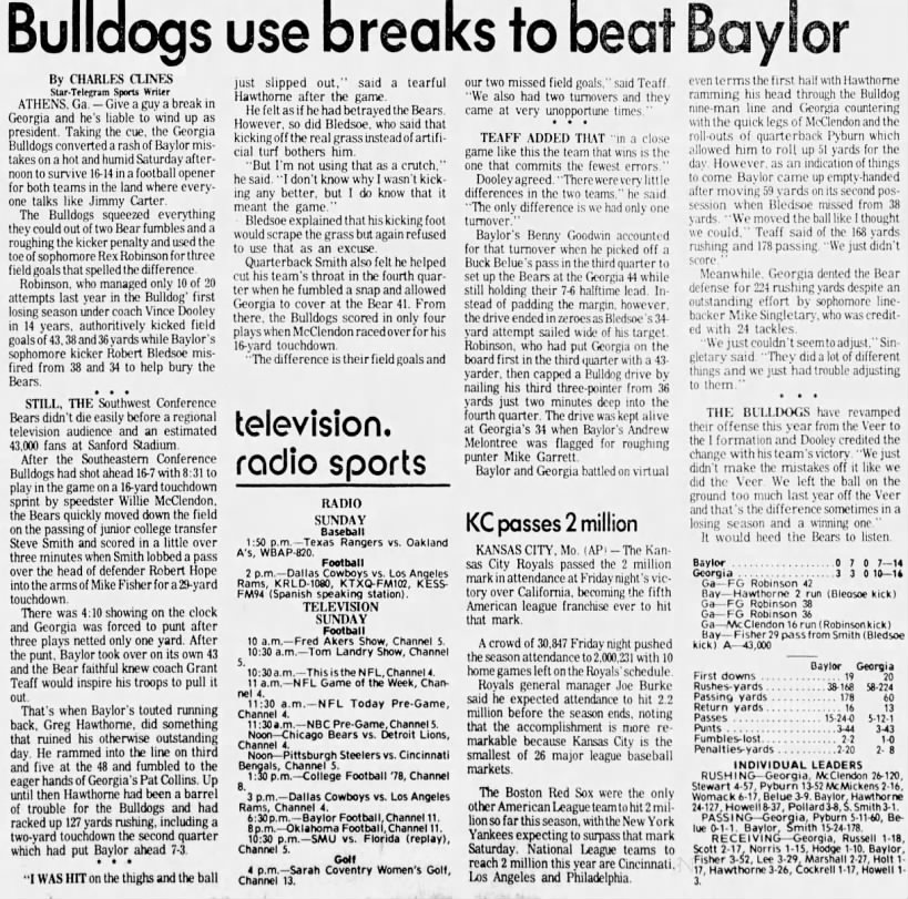 Bulldogs use breaks to beat Baylor