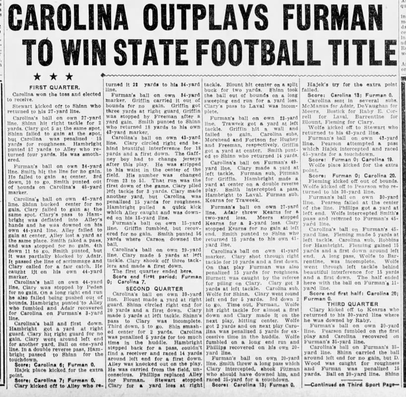 Carolina outplays Furman to win state football title