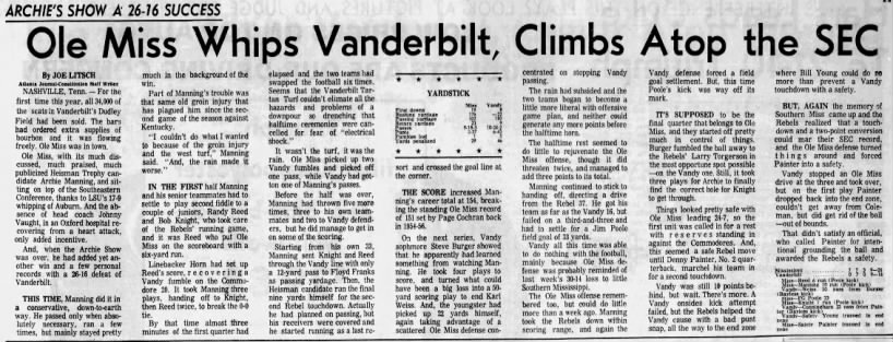 Ole Miss whips Vanderbilt, climbs atop the SEC