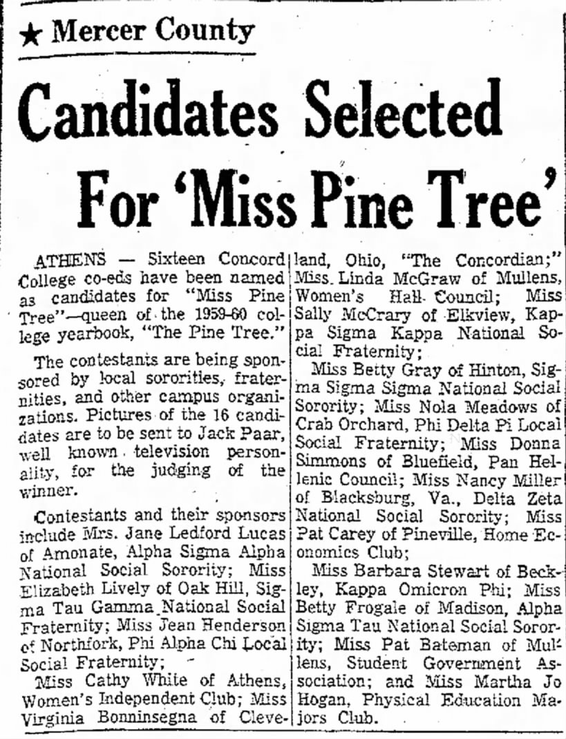 Candidates Selected for Miss Pine Tree