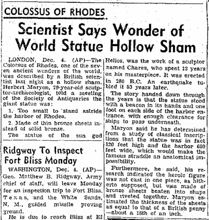 Colossus of Rhodes: Scientist Says Wonder of World Statue Hollow Sham