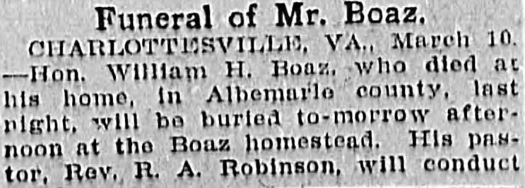 Funeral of Mr. Boaz