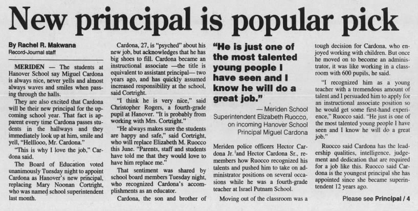 New principal is popular pick