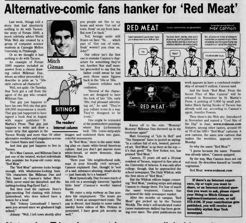 "Alternative-comic fans hanker for 'Red Meat'" by Mitch Gitman