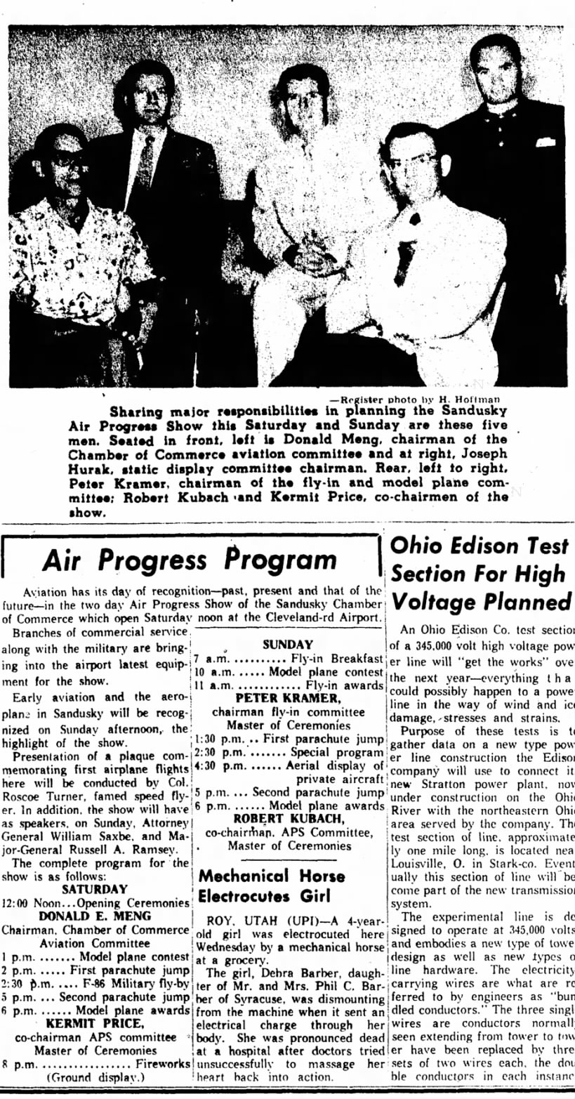 Sandusky Register August 15 1958