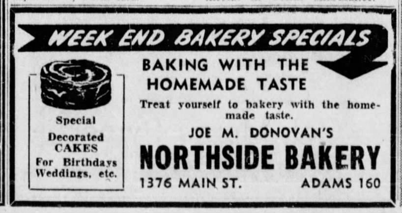 Donovan Joseph Northside Bakery ad Apr 2 1948