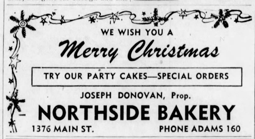 Donovan Joseph First Ad Northside Bakery Dec 21 1945