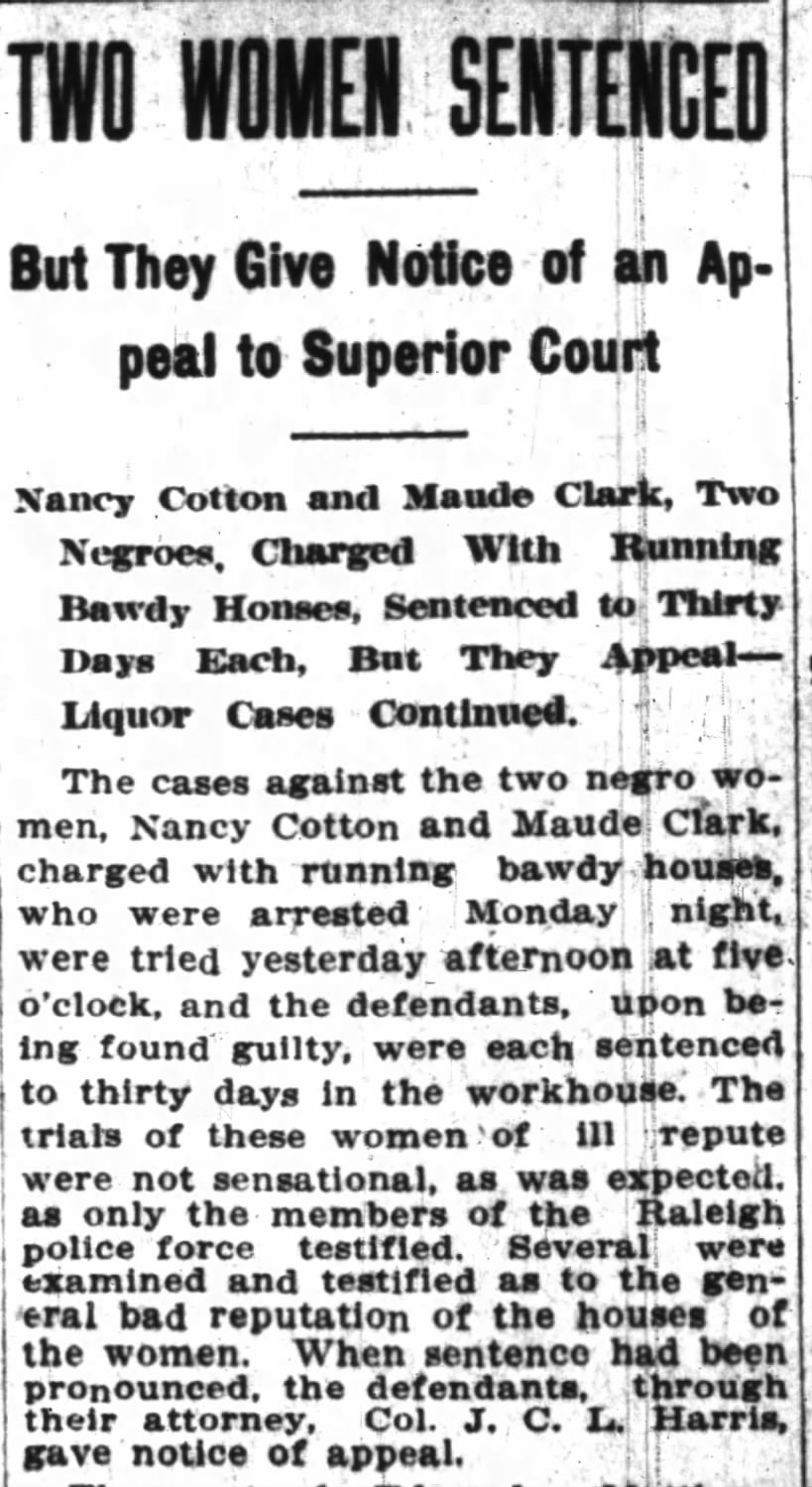 Nancy Cotton and Maude Clark