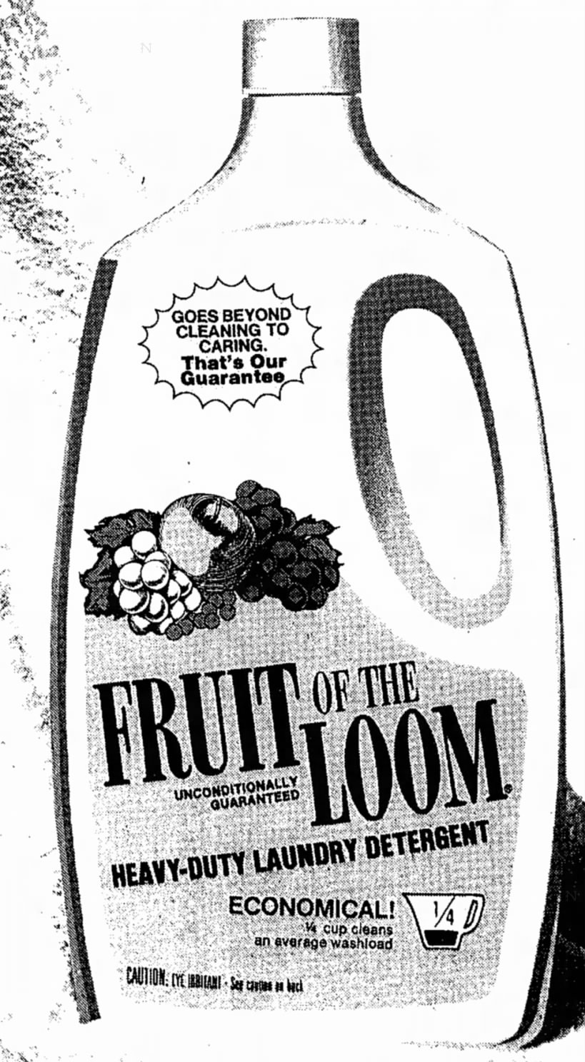 Fruit of the Loom Detergent Logo 1979