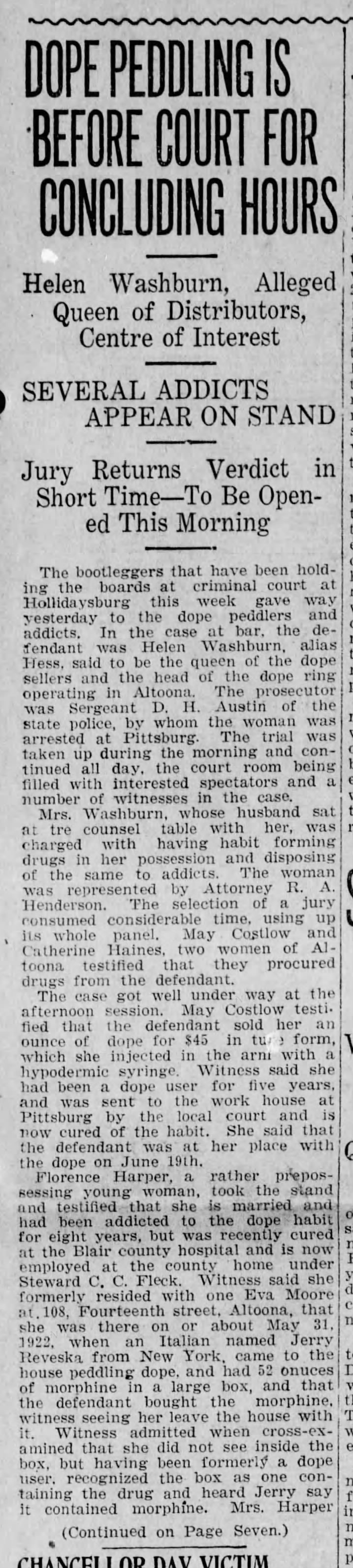 Altoona Tribune
14 Mar 1923
Pg. 1, Col. 1
