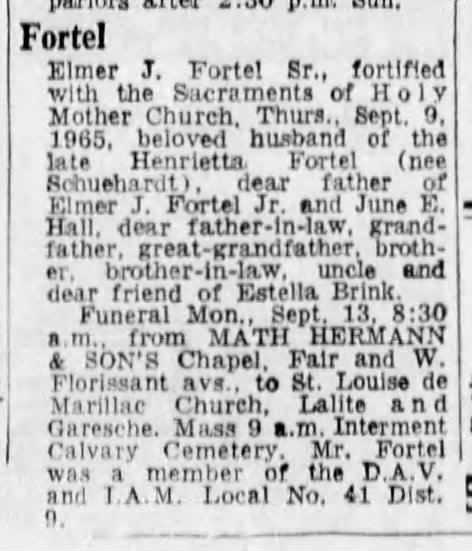 Elmer J. Fortel Obituary